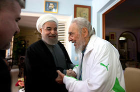 Fidel Castro y Hasan Rohaní