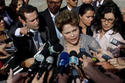 La presidenta de Brasil, Dilma Rousseff, habla con la prensa en La Habana, el martes 31 de enero de 2012