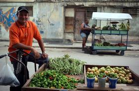 Vendedores callejeros cubanos