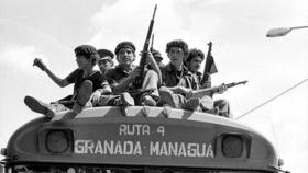 Participantes de la Revolución Sandinista en esta foto de archivo