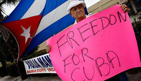 Manifestación de exiliados cubanos en Miami