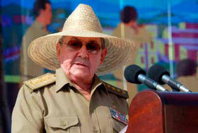 Raúl Castro durante el discurso por la celebración del 26 de Julio