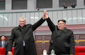 Miguel Díaz-Canel y Kim Jong-un