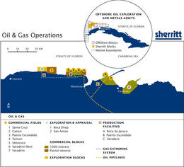 Gráfico de las operaciones petrolíferas de Sherritt en Cuba. (SHERRITT INTERNATIONAL)
Gráfico de las operaciones petrolíferas de Sherritt en Cuba. (SHERRITT INTERNATIONAL)