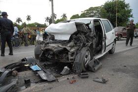 Accidente de tráfico en Cuba en esta foto de archivo