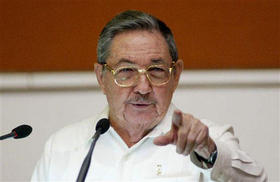 Raúl Castro durante su discurso ante la Asamblea Nacional del Poder Popular.
