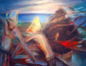 Carlos Enríquez. Horno de carbón. 1937. Óleo sobre lienzo. 31 1/2 x 24 pulgadas. Colección privada. Carlos Enríquez. Horno de carbón. 1937. Óleo sobre lienzo. 31 1/2 x 24 pulgadas. Colección privada