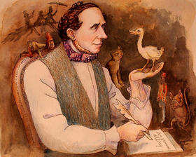 Hans Christian Andersen según una ilustración