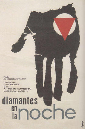 Afiche cubano de Diamantes en la noche, diseñado por René Azcuy