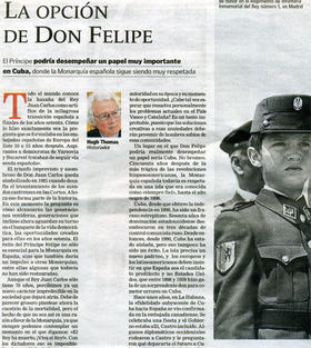 Detalle del artículo de Thomas en el diario español 'ABC', en un especial por los 70 años del rey Juan Carlos, el pasado 6 de enero.