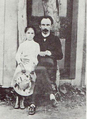 José Martí junto a María Mantilla en Long Island, Nueva York, en 1890