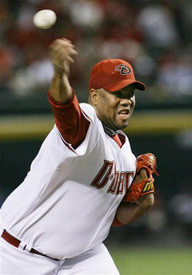 Liván Hernández, durante un juego de los Arizona Diamondbacks y Los Angeles Dodgers. (AP) Liván Hernández, durante un juego de los Arizona Diamondbacks y Los Angeles Dodgers. (AP)