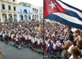 Estudiantes de primaria en una escuela de La Habana