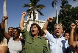 Manifestación a favor de Castro en La Habana Manifestación a favor de Castro en La Habana