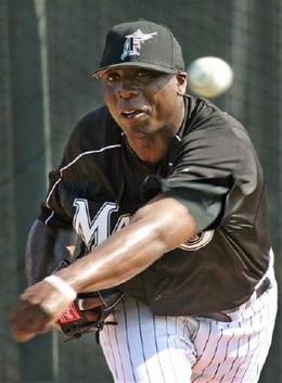 Dontrelle Willis en un entrenamiento Dontrelle Willis en un entrenamiento