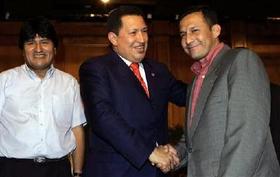 Morales, Chávez y Humala, en Caracas