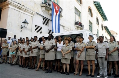 Manifestación a favor de Castro en La Habana. Manifestación a favor de Castro en La Habana.
