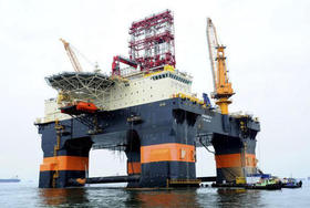 Plataforma petrolera de la empresa española Repsol-YPF, que está haciendo una apuesta muy grande en el petróleo submarino de la Zona Económica Exclusiva cubana