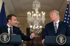 Emmanuel Macron y Donald Trump en la Casa Blanca
