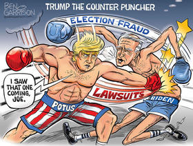 Trump y Biden, elecciones. Caricatura