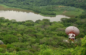 La estación del sistema satelital Glonass, ubicada en los alrededores de la laguna de Nejapa, en el suroeste de Managua, Nicaragua