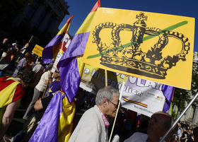 Manifestación en contra de la monarquía en España