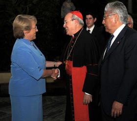 La entrevista 'privada' del cardenal Ortega con Bachelet (GOBIERNO DE CHILE)