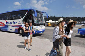 Turistas extranjeros en Cuba