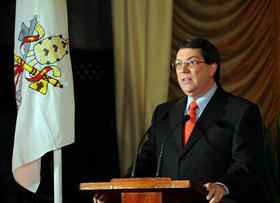El canciller Bruno Rodríguez inaugura las salas de prensa en Santiago de Cuba y La Habana, que fueron usadas durante la visita papal