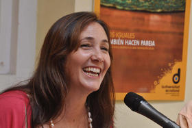 Mariela Castro durante una conferencia de prensa en La Habana
