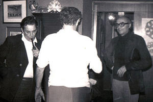 El escritor José Saramago (derecha), junto al actor lusitano, Rogério Paulo (izquierda)