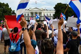 Una protesta contra el gobierno cubano, realizada frente a la Casa Blanca el mes pasado