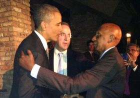 El opositor cubano Guillermo Fariñas junto al presidente de Estados Unidos, Barack Obama