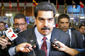 El presidente venezolano Nicolás Maduro durante la Cumbre de las Américas celebrada en Panamá