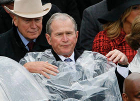 El expresidente George W. Bush durante la toma de posesión del presidente Donald Trump
