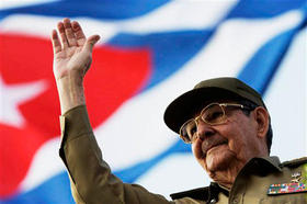 Raúl Castro, el Primero de Mayo en La Habana. (AP)