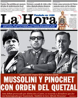 Portada del diario 'La Hora'