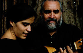 Pedro Luis Ferrer, acompañado de Lena Ferrer