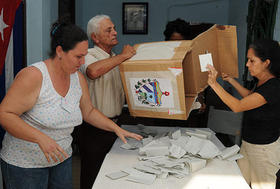Conteo de votos en las elecciones cubanas