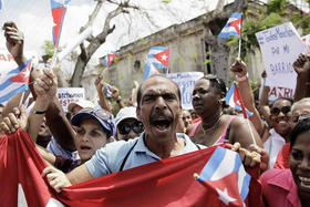 Un acto de repudio en Cuba en esta foto de 2016