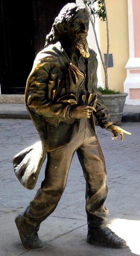 Estatua al Caballero de París en La Habana. Foto de Miriam Leiva