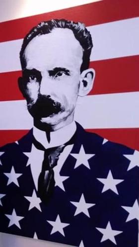 Imagen de Martí en el Centro de Artes y Entretenimiento Milander, Hialeah, 2018