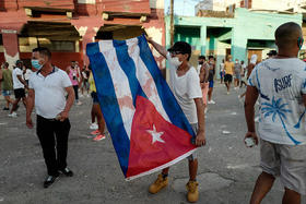 Una imagen de las protestas en Cuba contra el gobierno de Díaz-Canel