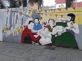 Arte callejero en Caracas: Castro, Chávez, Martí, Bolívar y el Che. Arte callejero en Caracas: Castro, Chávez, Martí, Bolívar y el Che