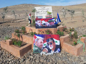 Monumento a tanquistas cubanos en Siria