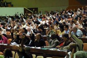 Diputados durante una sesión de la Asamblea Nacional, en esta foto de archivo