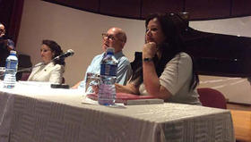 Presentación en Cuba del libro Fidel en el imaginario mexicano, de la senadora mexicana Dolores Padierna Luna, en la imagen junto con Miguel Barnet, presidente de la UNEAC y la periodista Katiuska Blanco (foto: María del Carmen Ramón/Cubadebate)