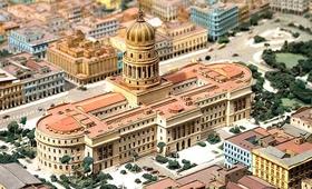 El edificio del Capitolio Nacional en la Maqueta de La Habana