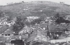 El barrio de Las Yaguas en la ladera de la Loma del Burro (foto tomada por Oscar Lewis en 1961)