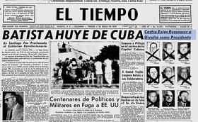 Periódico colombiano con la noticia de la huida de Batista